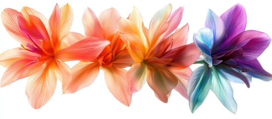 Assorted dragon flowers in full bloom, isolated to bring life to artistic floral designs or creative natural compositions.