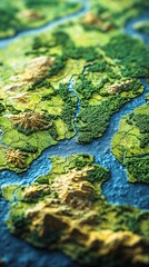 3d Green Earth topography 