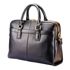 black leather bag isolated