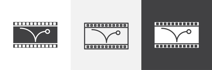 Animated icons in Thin line black color. flat simple vector symbols illustration.