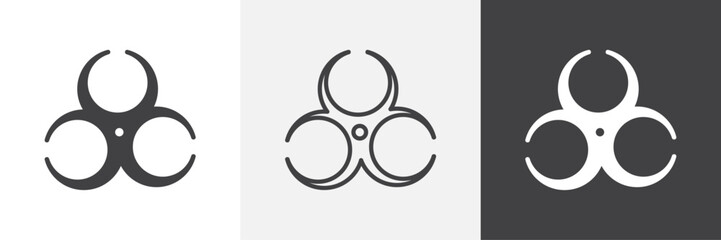 Biohazard icons in Thin line black color. flat simple vector symbols illustration.
