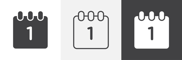 Calendar day icons in Thin line black color. flat simple vector symbols illustration.