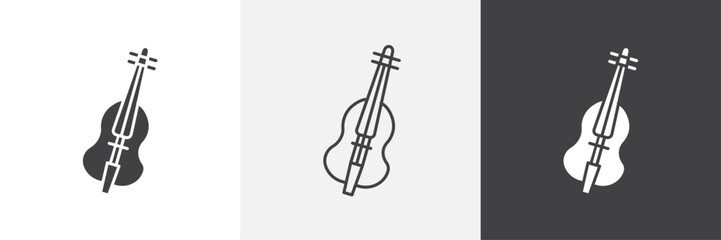 Cello icons in Thin line black color. flat simple vector symbols illustration. © Creatives