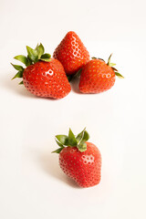 Strawberry on white background.