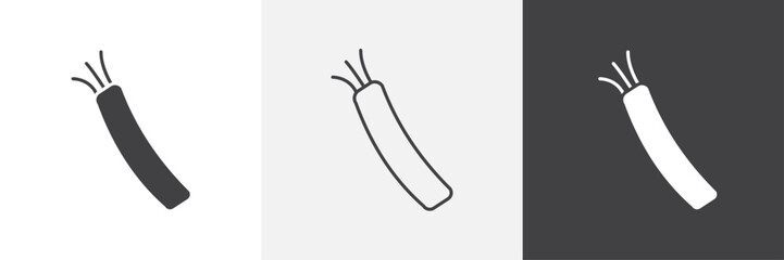 Electric cable icons in Thin line black color. flat simple vector symbols illustration.