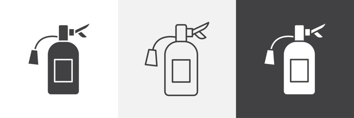 Fire extinguisher icons in Thin line black color. flat simple vector symbols illustration.