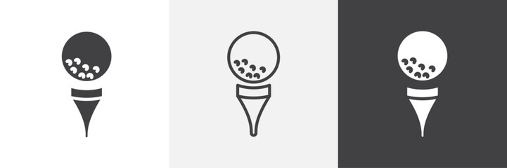 Golf ball icons in Thin line black color. flat simple vector symbols illustration.