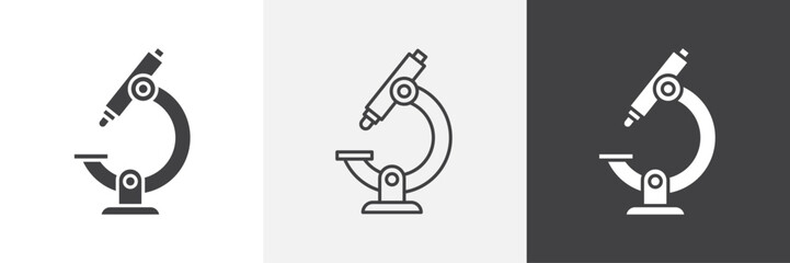 Microscope icons in Thin line black color. flat simple vector symbols illustration.