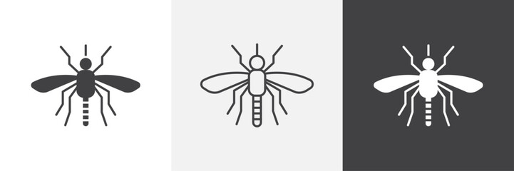 Mosquito icons in Thin line black color. flat simple vector symbols illustration.
