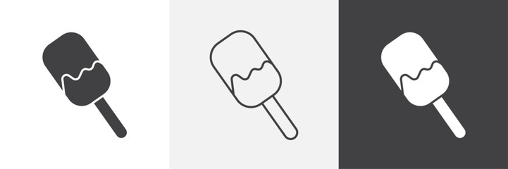 Popsicle icons in Thin line black color. flat simple vector symbols illustration.