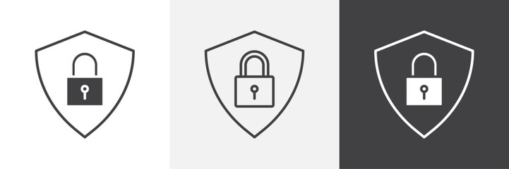 Security icons in Thin line black color. flat simple vector symbols illustration.