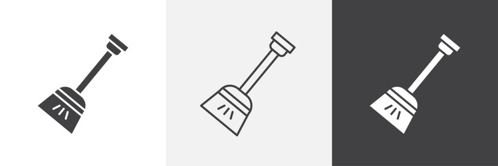 Snow shovel icons in Thin line black color. flat simple vector symbols illustration.