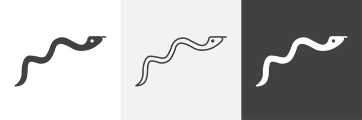 Snake icons in Thin line black color. flat simple vector symbols illustration.