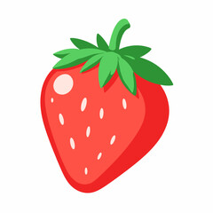 Obraz premium Bright strawberry illustration on white background, summer freshness