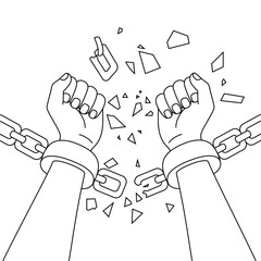 Breaking Chains of Slavery, Juneteenth Coloring Page for Kids