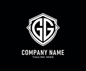 Obraz premium GG Monogram logo Design. GG Monogram logo Shield Design Company Branding Identity, Vector
