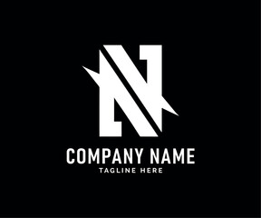 Fototapeta premium NN Monogram logo Design. Modern Monogram logo Design White Letter NN, Sharp Edges, Bold, Minimalist, Vector