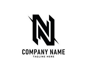 NN Monogram logo Design. Modern Monogram logo Design Bold Black NN Company Branding, Vector