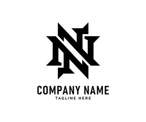 Obraz premium NN Monogram logo Design. Bold Black NN Letter logo Design for Company Branding, Vector