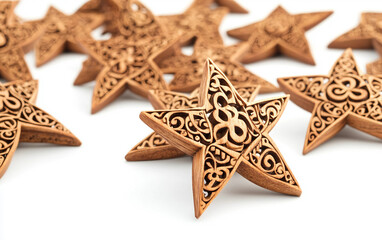 A Unique Arrangement of Maori Star Decorations Crafted for Matariki Ceremonies Isolated on transparent background. Isolated on transparent background.