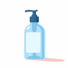 Hand sanitizer bottle on white background, hygiene awareness