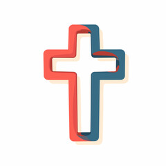 Obraz premium 3D medical cross in vibrant colors on white background, health concept