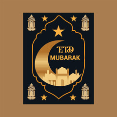 Eid Mubarak wishes template design