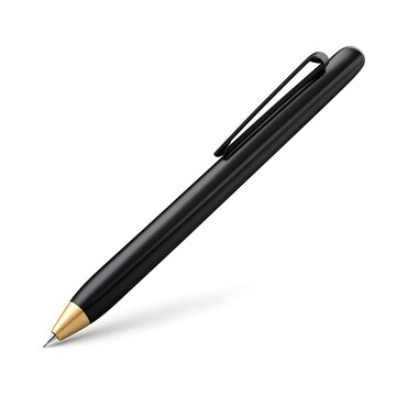 A black pen with a gold tip