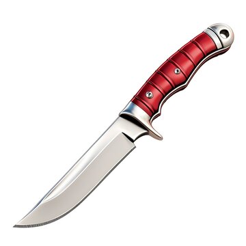A red knife with a silver handle