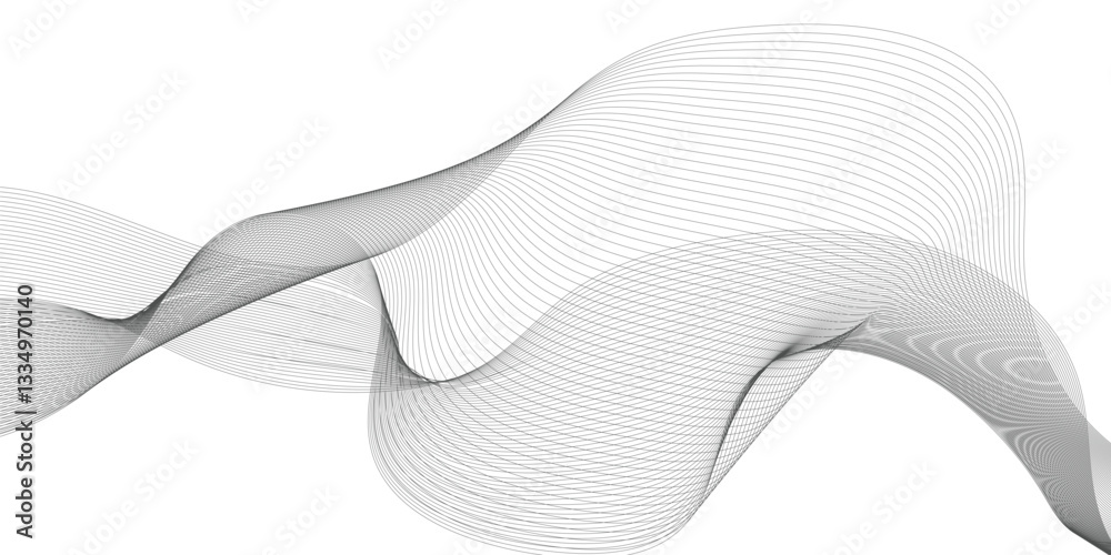 Poster abstract wavy curve lines background. abstract frequency sound wave lines and technology curve lines