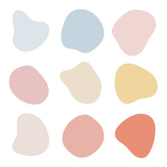 A collection of pastel-colored abstract shapes in a modern, soft style. Great for branding, design, and creative projects.