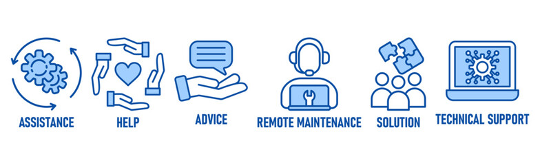 Banner of IT Expert, Information Technology Advice, Services or technical support - vector illustration concept with icon