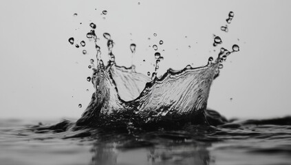 Water splash in grayscale
