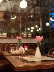 interior of a restaurant in the city