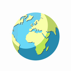 Fototapeta premium Colorful globe illustration on white background, global awareness