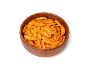Senbei isolated, kaki no tane rice cracker, japanese crispy snack, sembei, okaki, Asian baked sweets