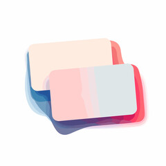 Colorful layered business cards on white background, brand identity