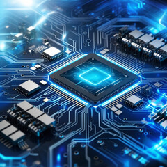 High-tech circuit board background, abstract digital technology presentations, electronic components, digital infrastructure, blue tech theme, modern electronics evolution expansion background image
