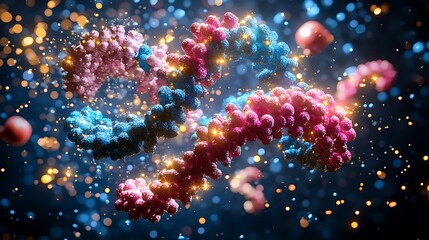 Fototapeta premium Glowing DNA helix.