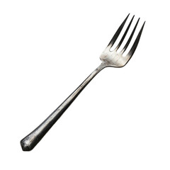 Old Silver Fork on Black and White Stripes Minimalist Design,