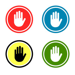 Icona rossa sul segnale di stop - illustrazioni