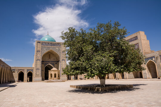 Inner courtyard of the Khoja Kalon Madrasa, in Bukhara