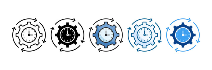 Efficiency Icon Set Multiple Style Collection