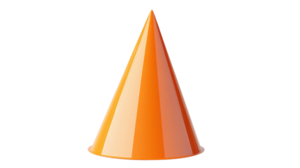 Orange party hat 3d render icon isolated on white background