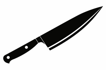 a sharp chefs knife line art silhouette vector illustration