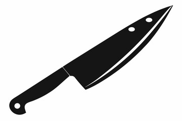 a sharp chefs knife line art silhouette vector illustration