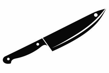 a sharp chefs knife line art silhouette vector illustration