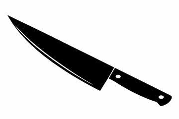 a sharp chefs knife line art silhouette vector illustration