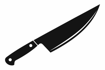 a sharp chefs knife line art silhouette vector illustration