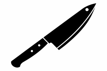 a sharp chefs knife line art silhouette vector illustration